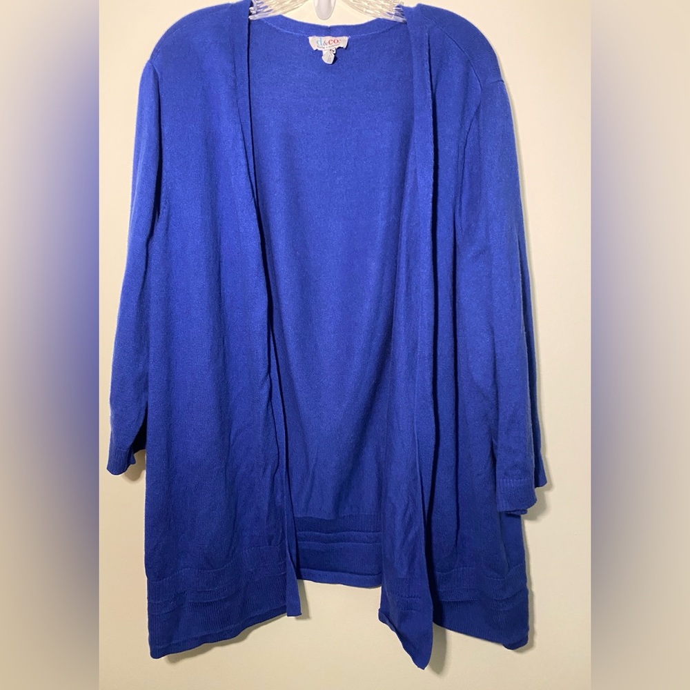 Pre-loved Vibrant Blue Open-Front Cardigan Size: 3X